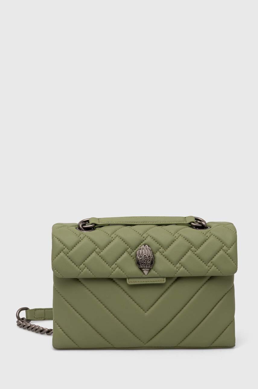 

Кожена чанта Kurt Geiger London LEATHER KENSINGTON BAG в зелено 539976109, Зелен