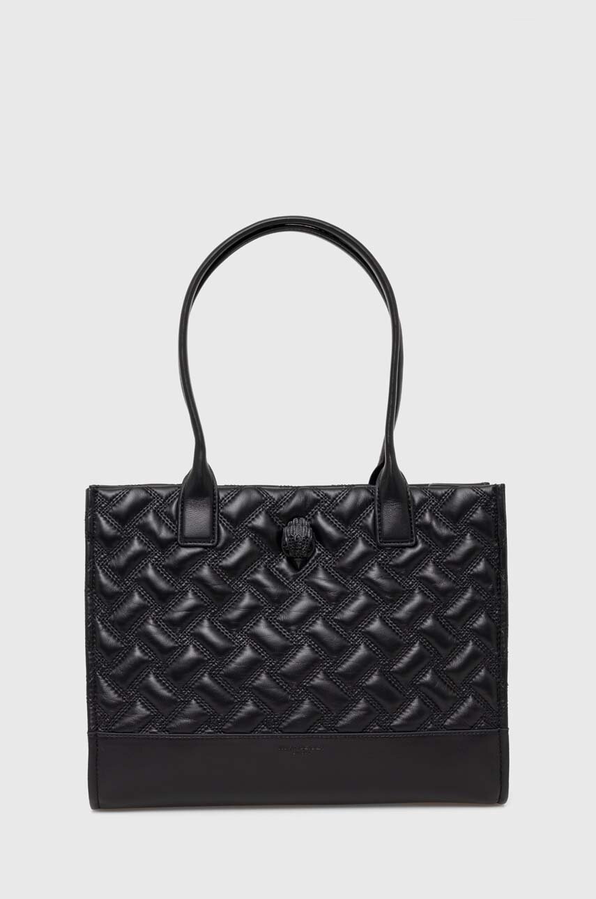 

Кожена чанта Kurt Geiger London SM KENSINGTON SQ TOTE DR в черно 2732000109, Черен
