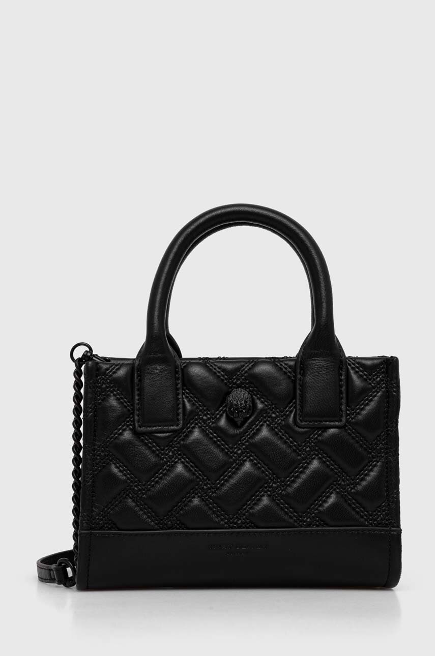 Kurt Geiger London poseta de piele XS KENSINGTON SQ TOTE DR culoarea negru, 2733400109 Kurt Geiger London poseta de piele XS KENSINGTON SQ TOTE DR culoarea negru, 2733400109