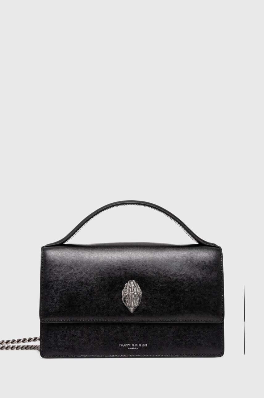 Levně Kožená kabelka Kurt Geiger London BOND TOP HANDLE BAG černá barva, 2735500109