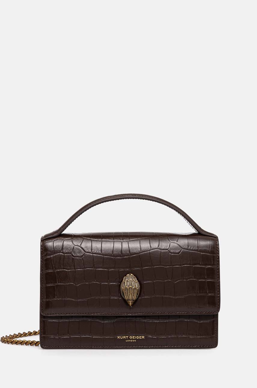 

Кожена чанта Kurt Geiger London BOND TOP HANDLE BAG в кафяво 2735531149, Кафяв