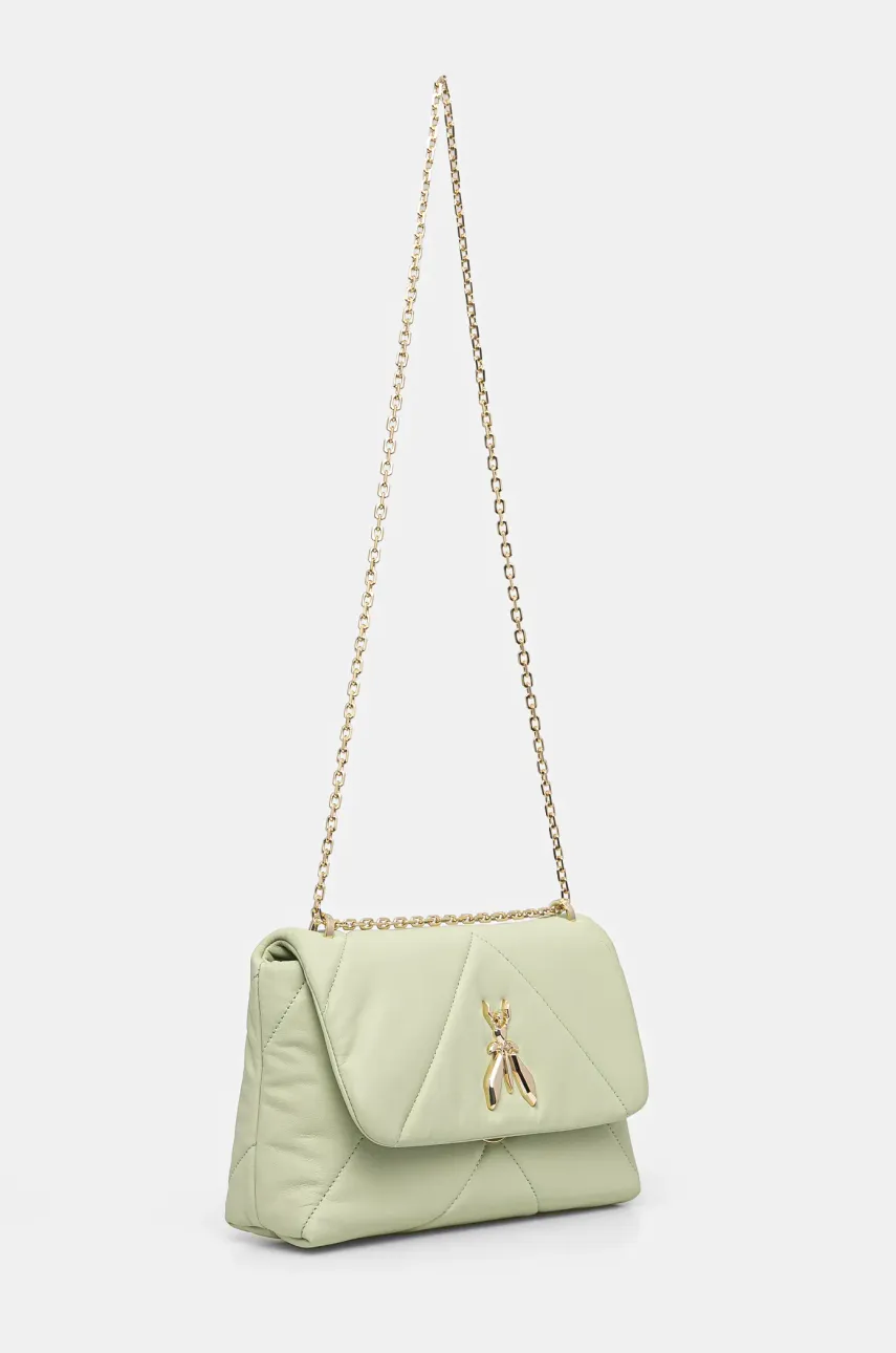 Кожаная сумочка Patrizia Pepe цвет зелёный 8B0195 L006 Кожаная сумочка Patrizia Pepe цвет зелёный 8B0195 L006