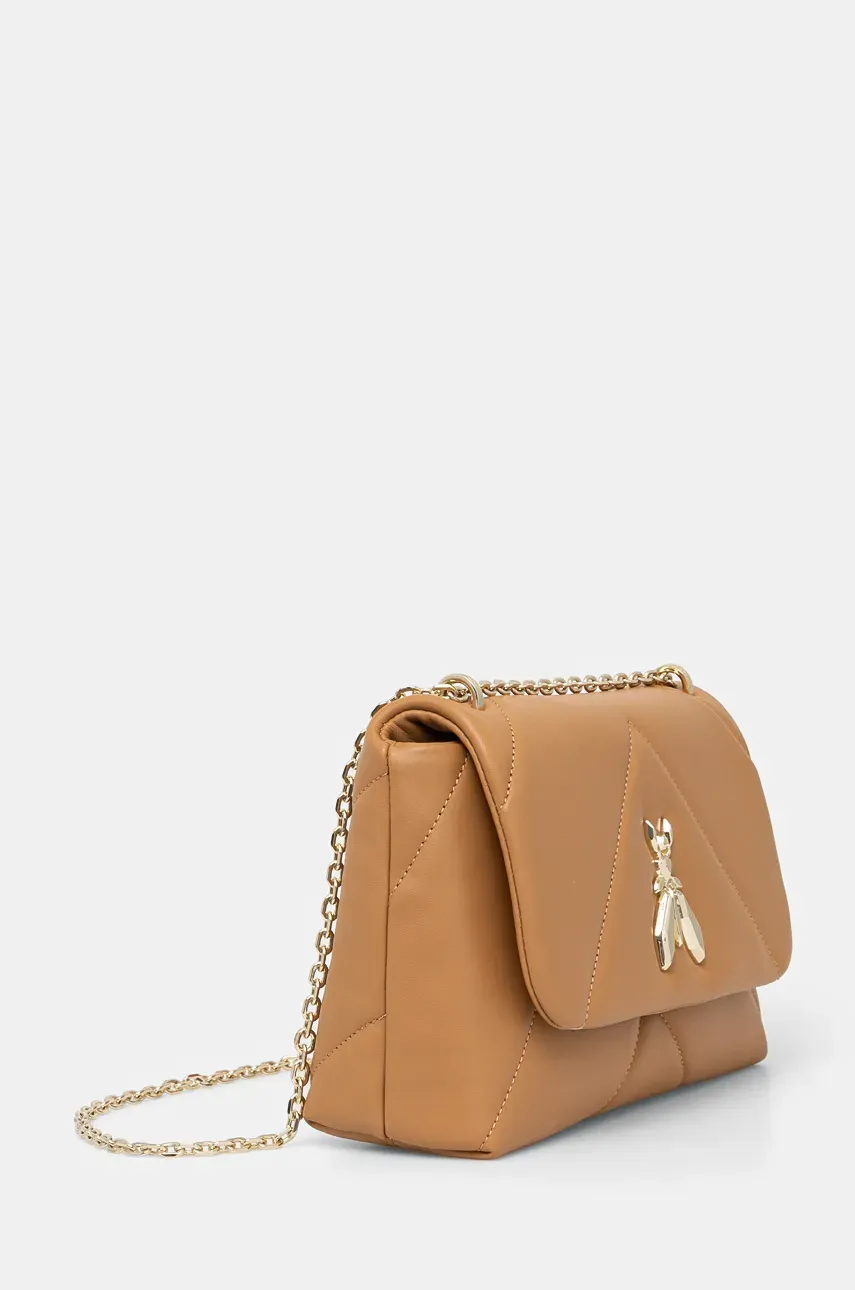 Кожаная сумочка Patrizia Pepe цвет бежевый 8B0195 L006 Кожаная сумочка Patrizia Pepe цвет бежевый 8B0195 L006