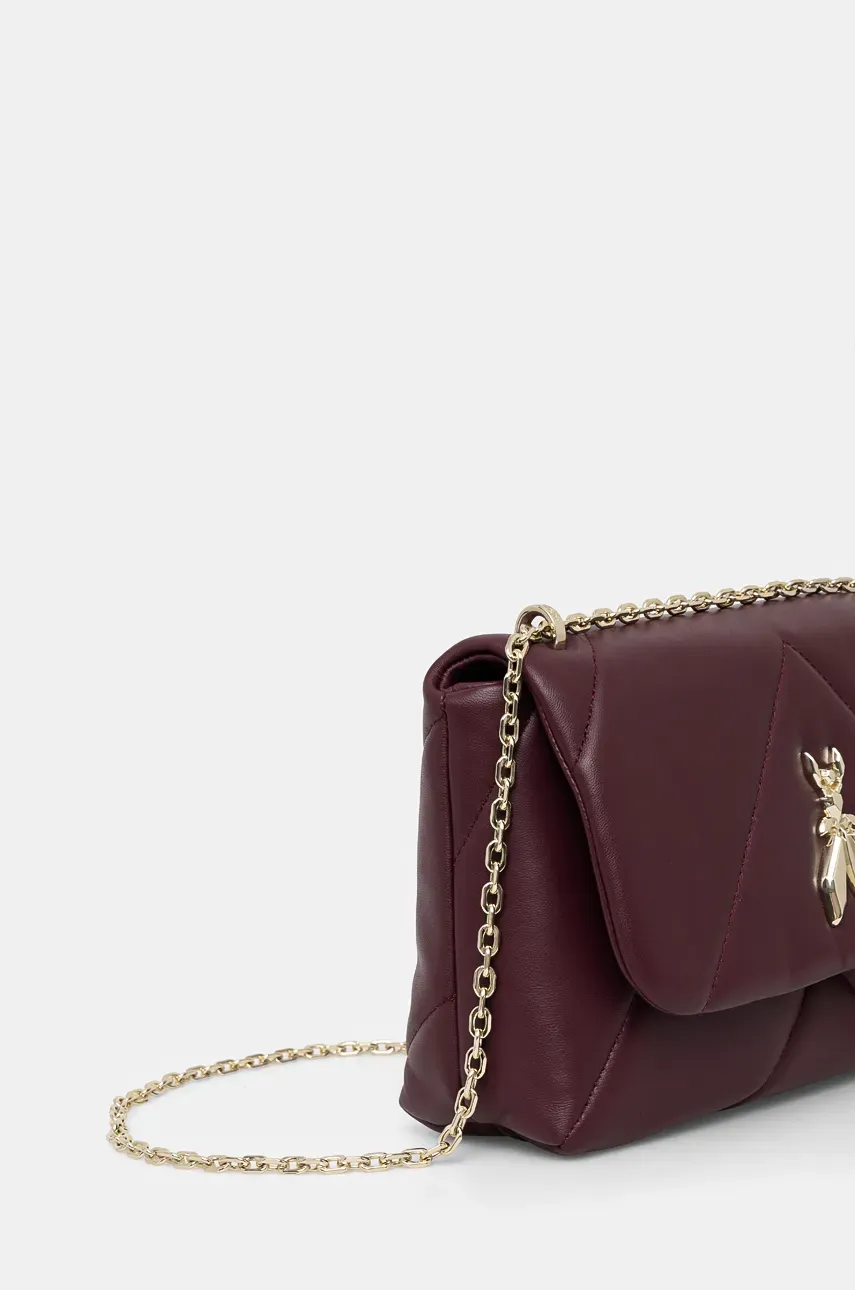 Кожаная сумочка Patrizia Pepe цвет бордовый 8B0195 L006 Кожаная сумочка Patrizia Pepe цвет бордовый 8B0195 L006