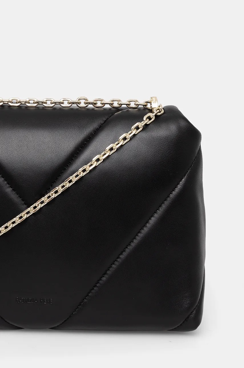 Δερμάτινη τσάντα Patrizia Pepe χρώμα: μαύρο, 8B0195 L006 φωτογραφία