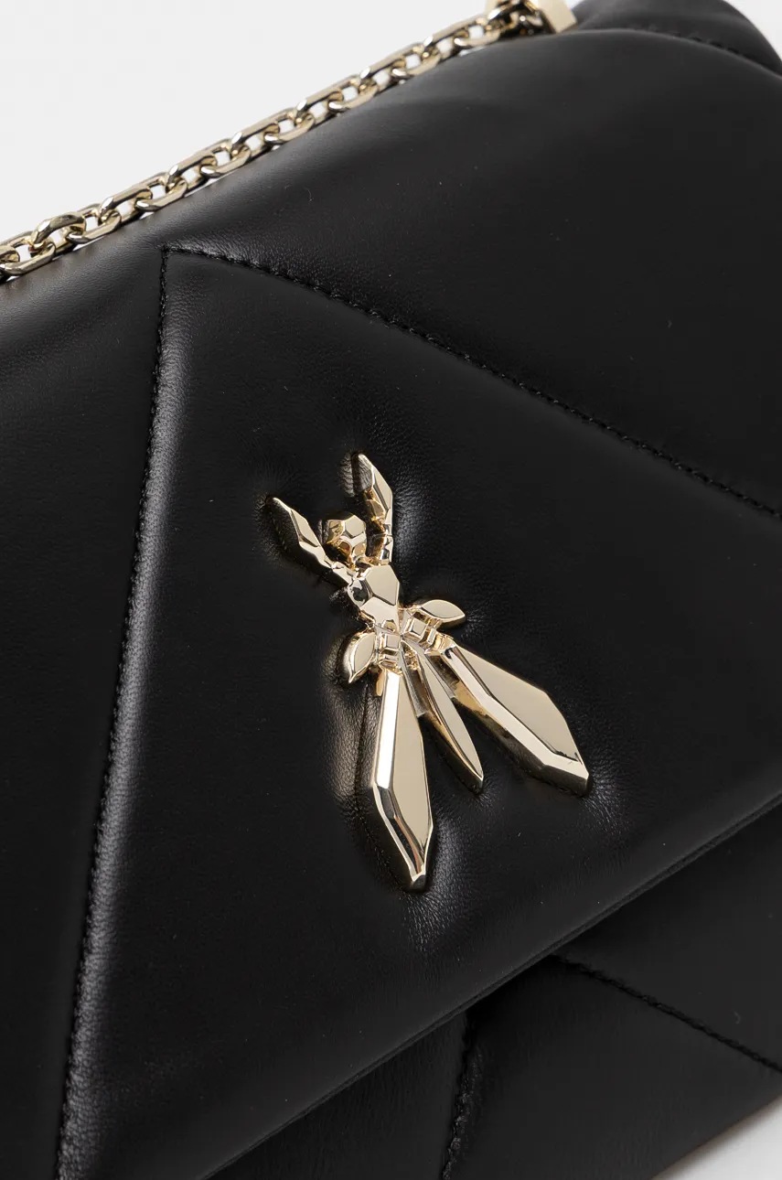 Δερμάτινη τσάντα Patrizia Pepe χρώμα: μαύρο, 8B0195 L006 φωτογραφία