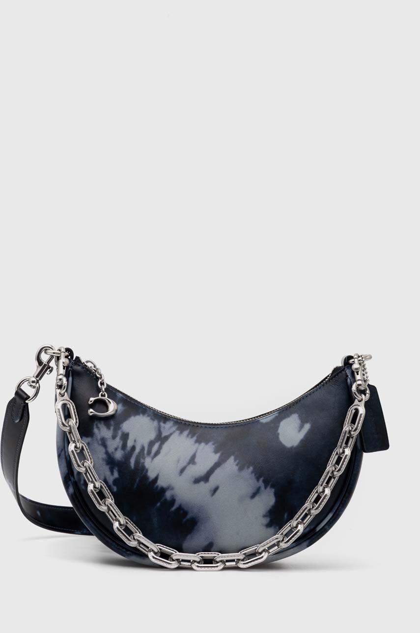 Coach poseta de piele Mira culoarea albastru marin, CU045