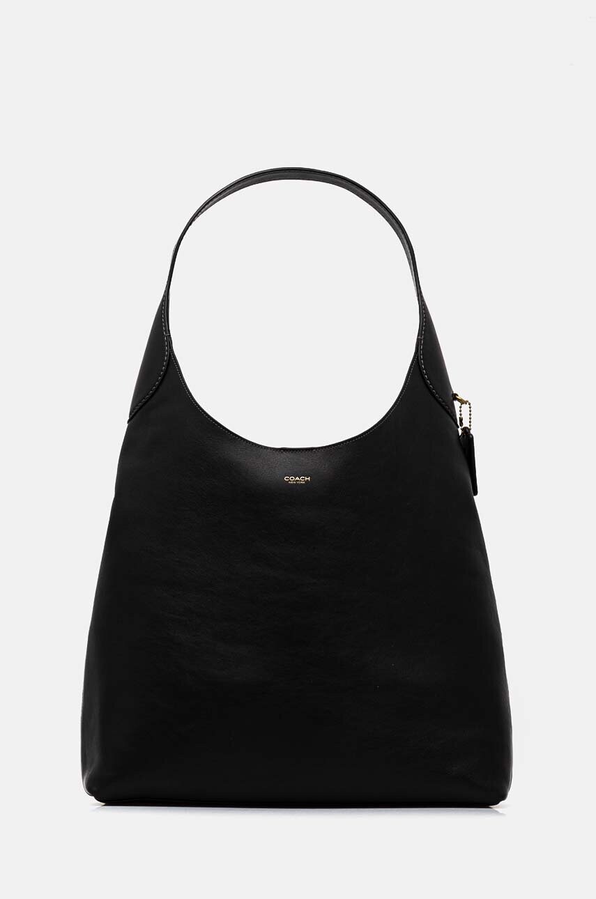 Coach poseta de piele culoarea negru, CU044