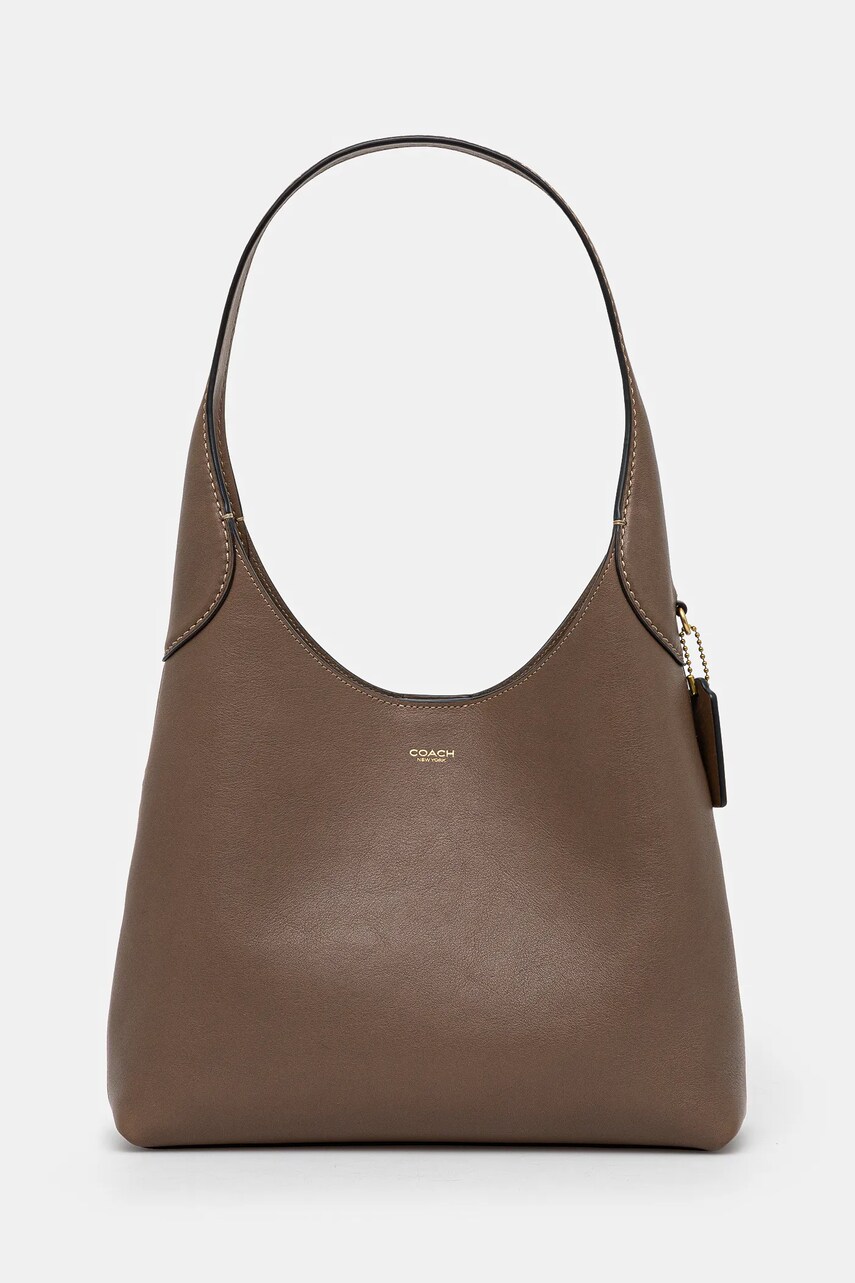 Coach poseta de piele culoarea maro, CU068