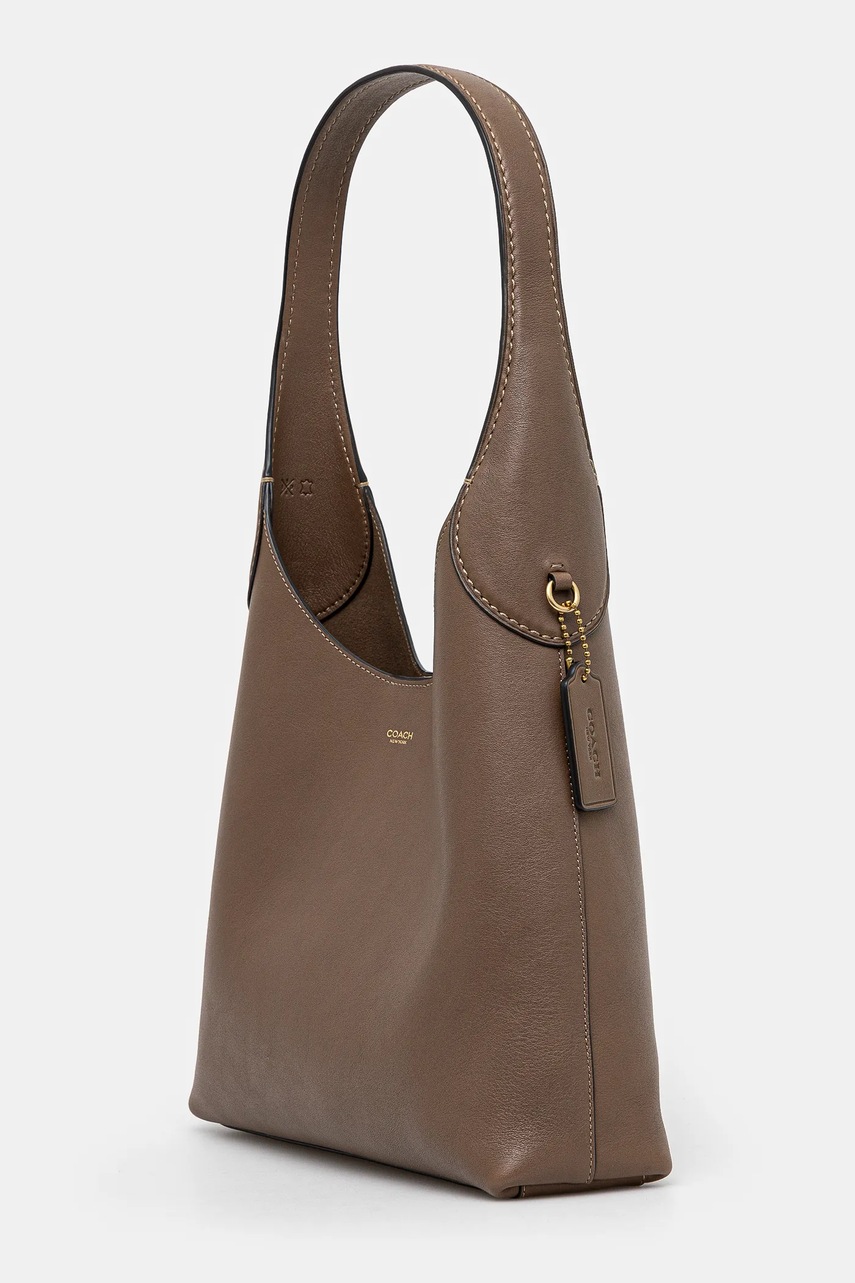 Кожаная сумочка Coach цвет коричневый CU068 Кожаная сумочка Coach цвет коричневый CU068