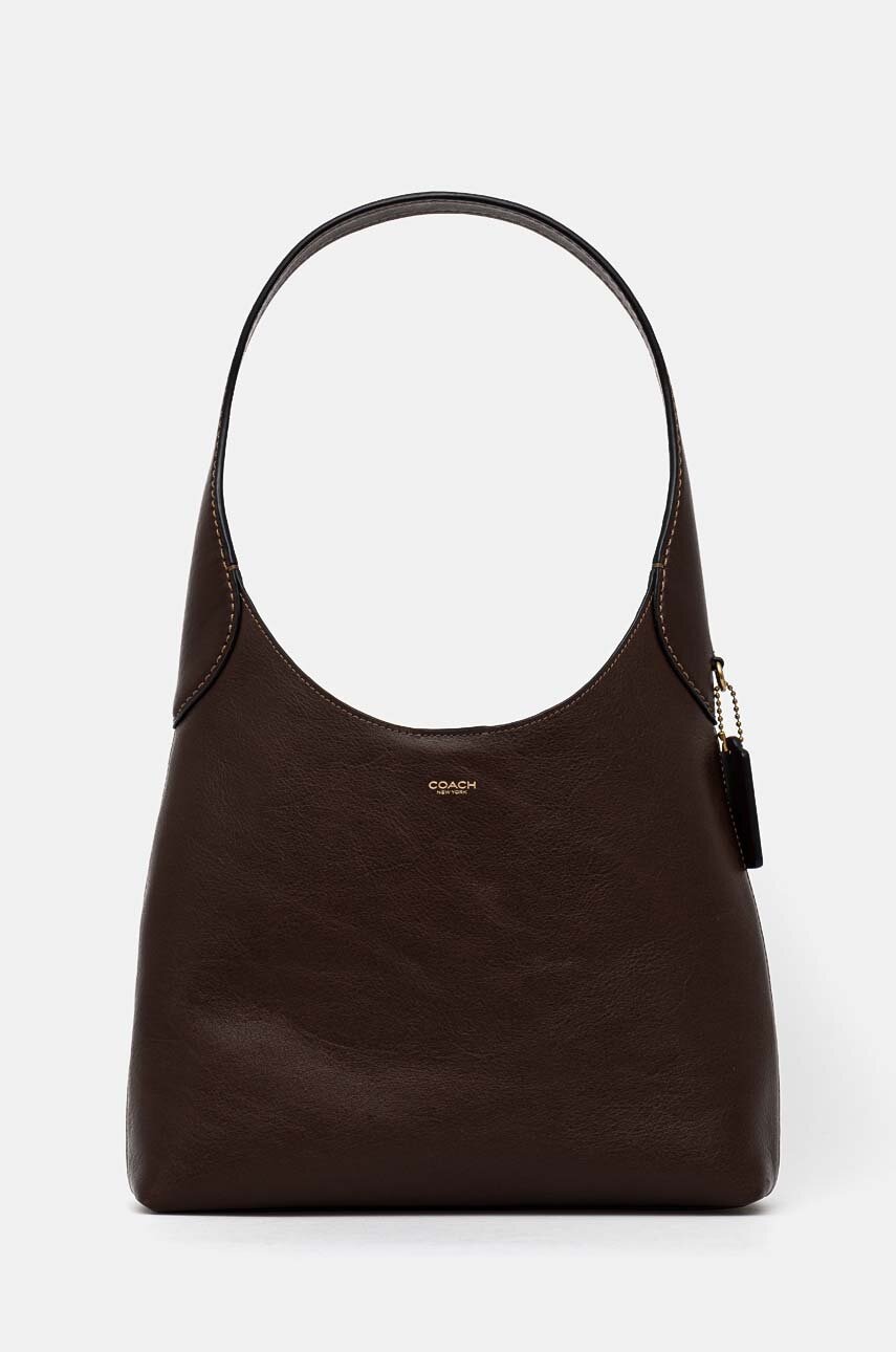 Coach poseta de piele culoarea maro, CU068