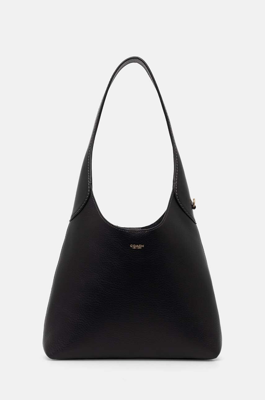 Coach poseta de piele culoarea negru, CU068