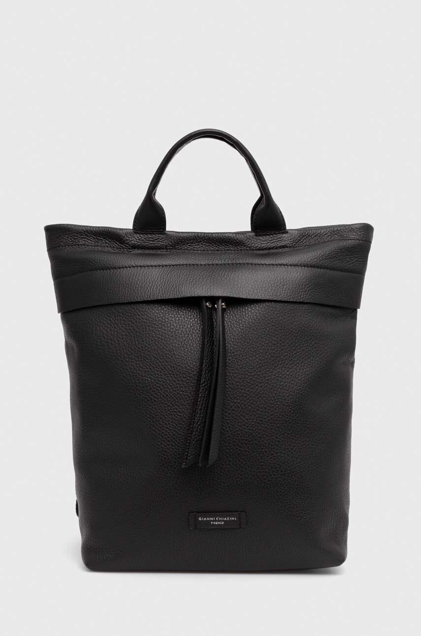 Gianni Chiarini ghiozdan de piele ANDREA femei, culoarea negru, mic, neted, ZN 10986 GRN-NA Gianni Chiarini ghiozdan de piele ANDREA femei, culoarea negru, mic, neted, ZN 10986 GRN-NA