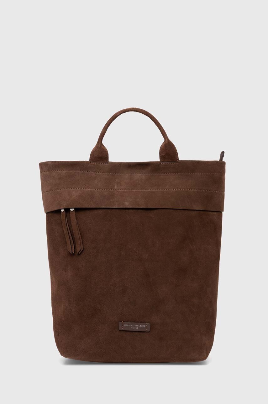 Gianni Chiarini rucsac din piele intoarsa ANDREA culoarea maro, mare, neted, ZN 11076 CM-PL