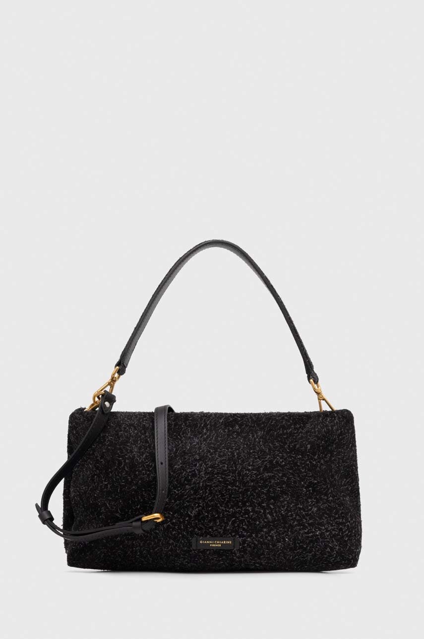 Gianni Chiarini geanta de mana din piele intoarsa ANAIS culoarea negru, BS 11186 LDN-PL Gianni Chiarini geanta de mana din piele intoarsa ANAIS culoarea negru, BS 11186 LDN-PL