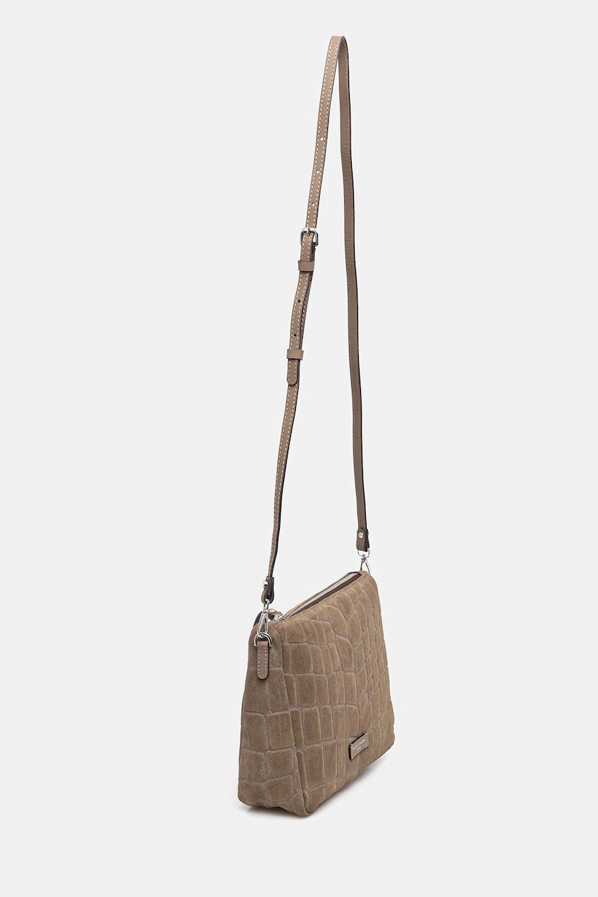 Τσάντα σουέτ Gianni Chiarini NORA POUCH χρώμα: καφέ, BS 10225 CM-PL φωτογραφία