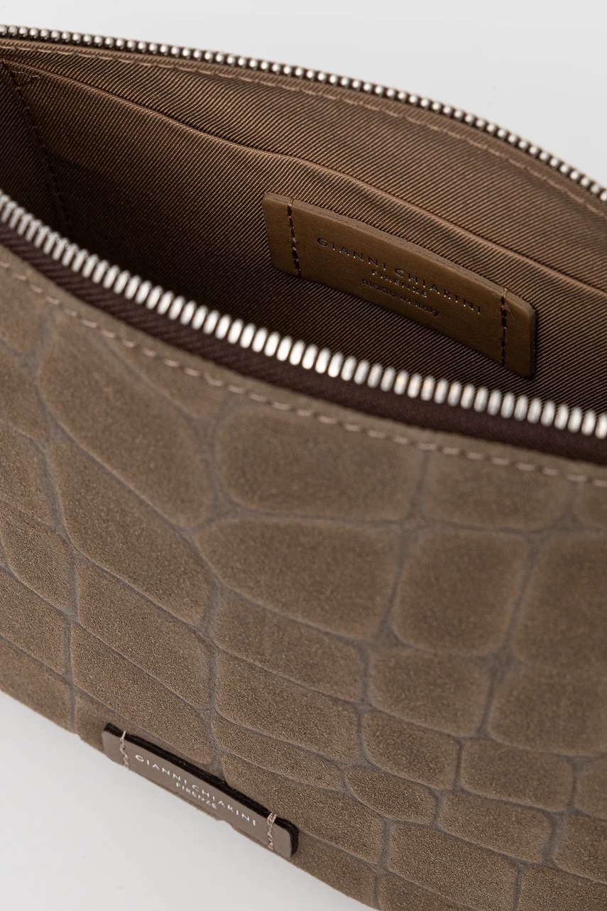 Τσάντα σουέτ Gianni Chiarini NORA POUCH χρώμα: καφέ, BS 10225 CM-PL φωτογραφία