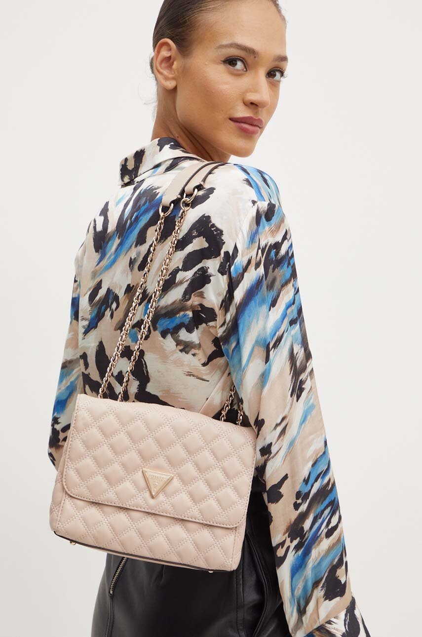 Τσάντα Guess GIULLY χρώμα: ροζ, HWQG87 48200 φωτογραφία