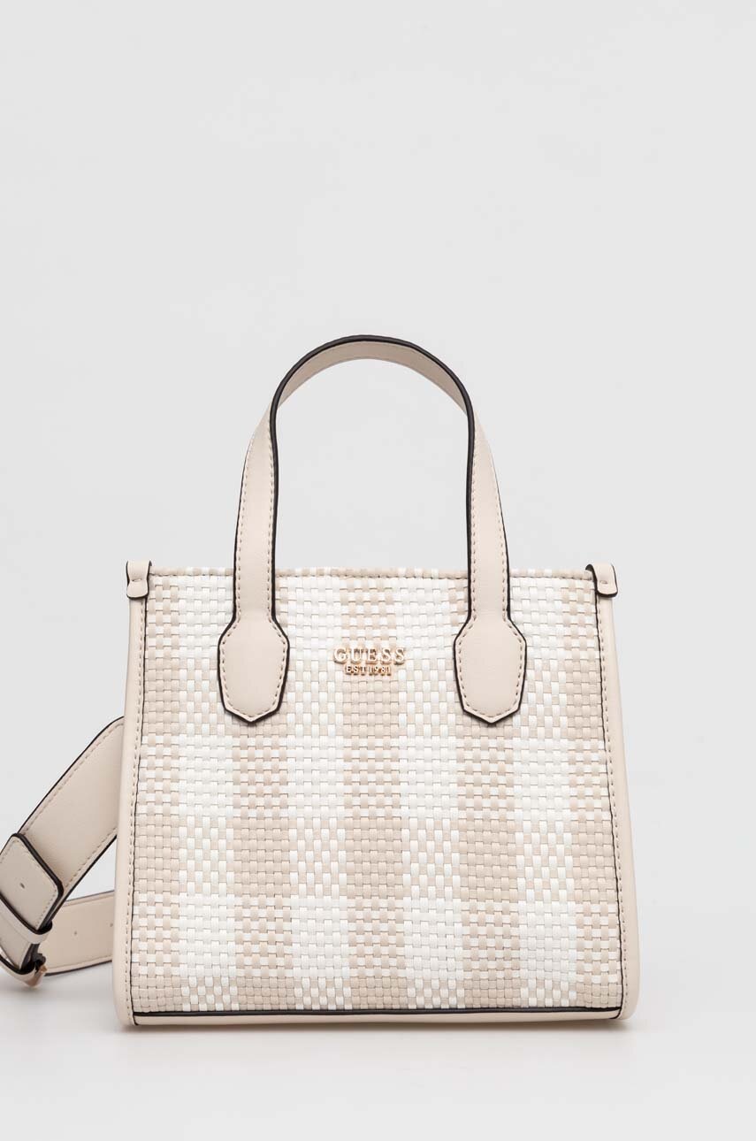 

Чанта Guess SILVANA в бяло HWGG86 65770, Бежов
