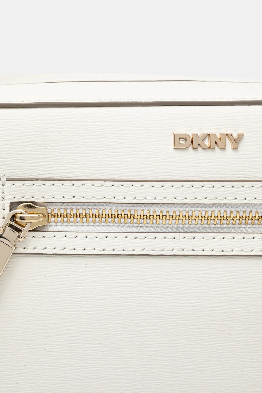 Δερμάτινη τσάντα Dkny χρώμα: μπεζ, R42E3E22 φωτογραφία