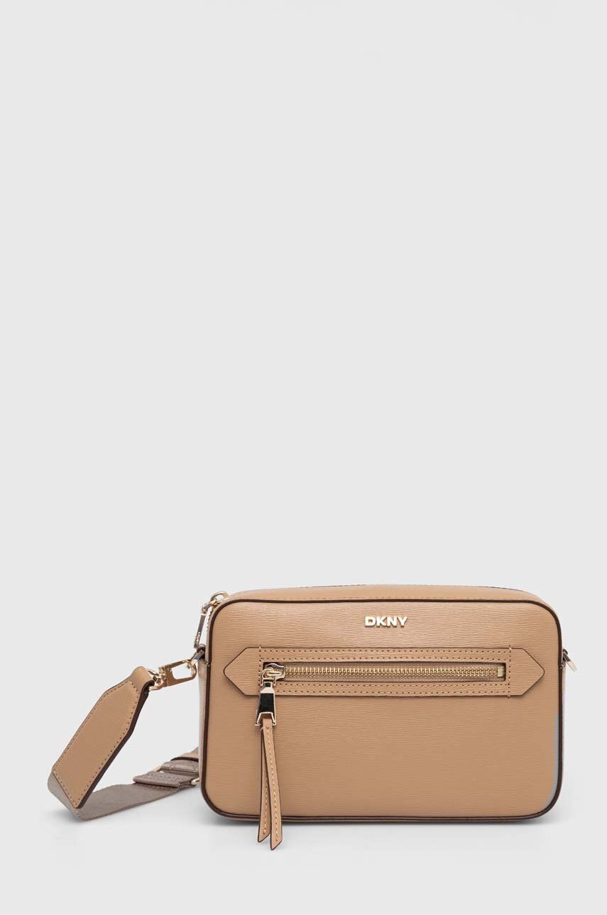 Dkny poseta de piele culoarea bej, R42E3E22