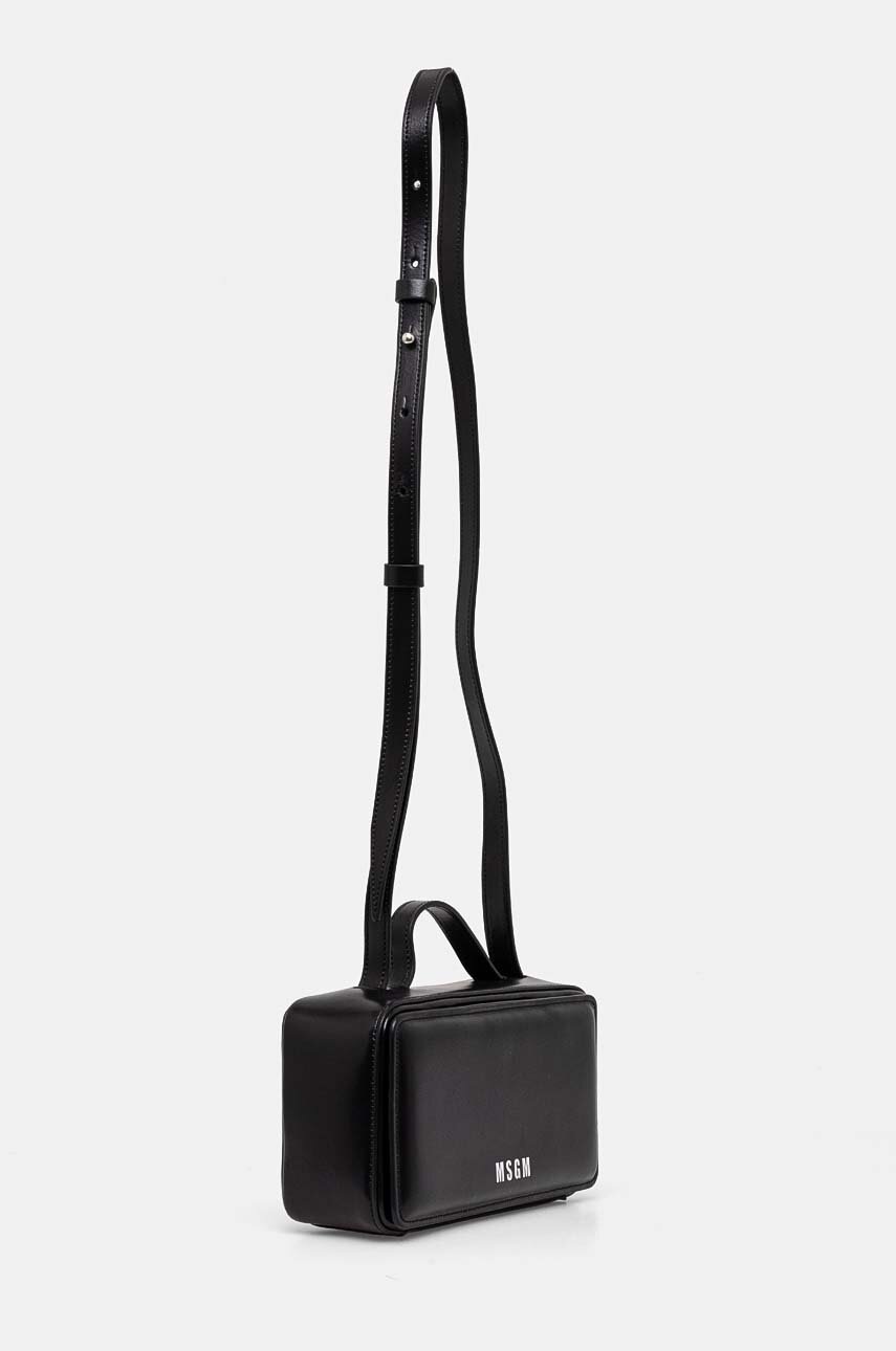 Δερμάτινη τσάντα MSGM χρώμα: μαύρο, 3741MDZ58.622 φωτογραφία