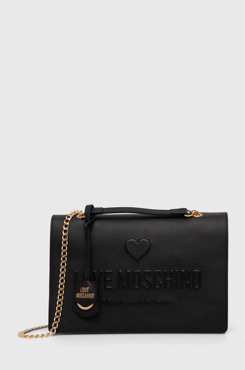 

Кожена чанта Love Moschino в черно JC4113PP1LL1000A, Черен