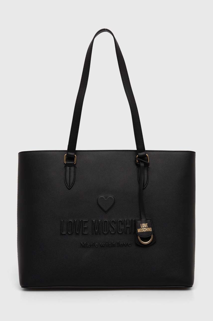 

Кожена чанта Love Moschino в черно JC4114PP1LL1000A, Черен
