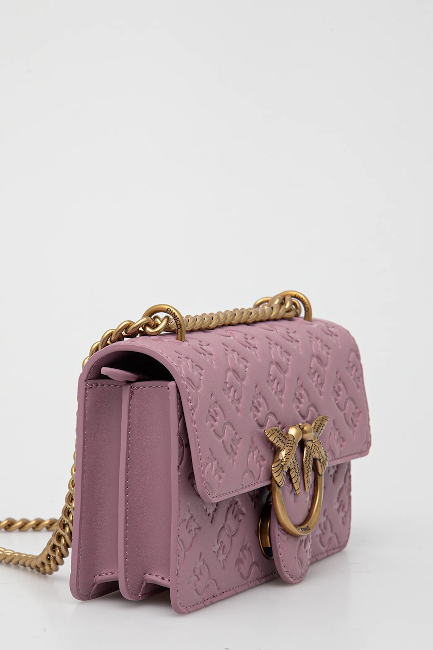 Кожаная сумочка Pinko цвет розовый 100074 A1YB Кожаная сумочка Pinko цвет розовый 100074 A1YB