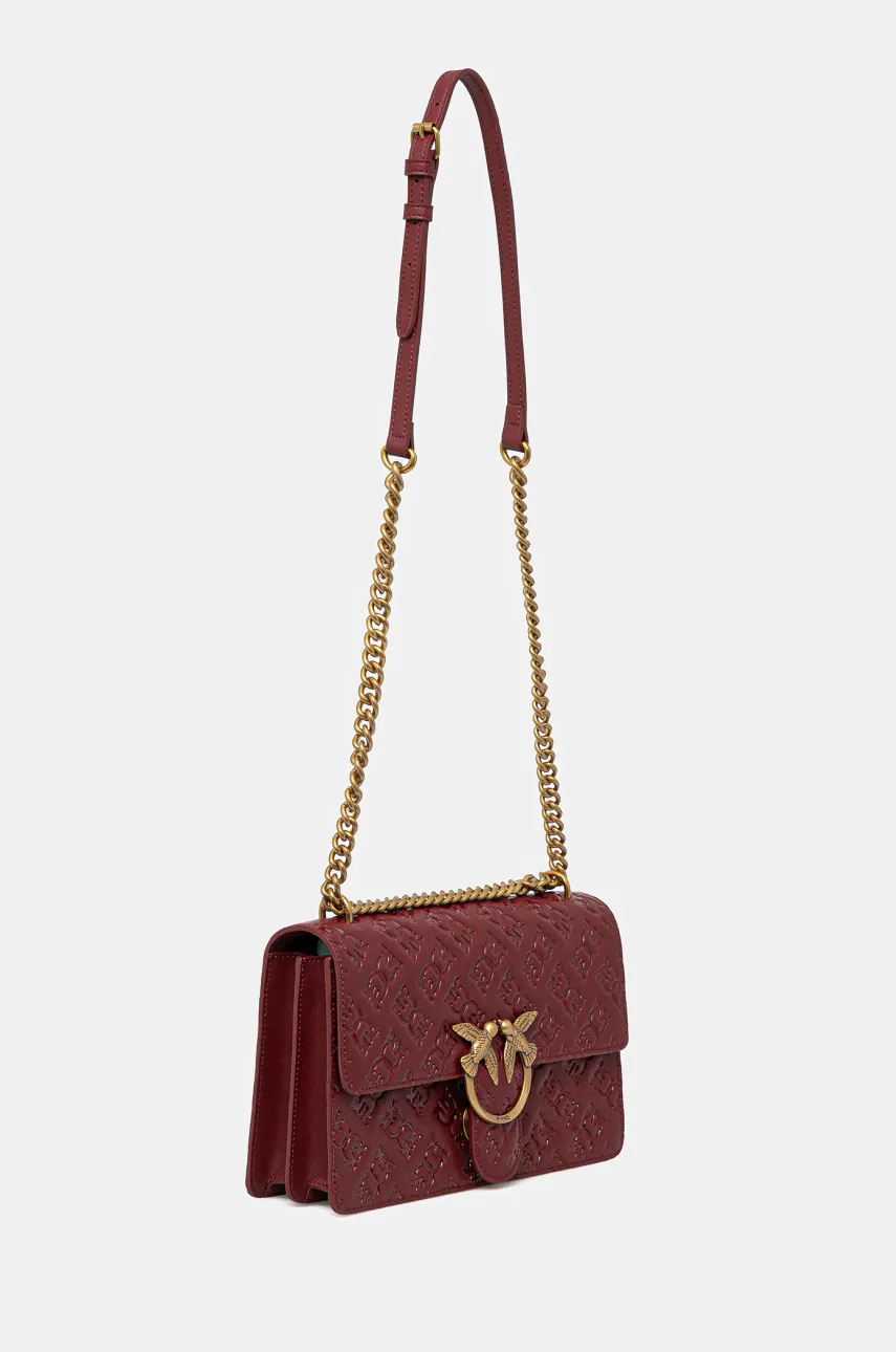 Кожаная сумочка Pinko цвет бордовый 100941 A1YB Кожаная сумочка Pinko цвет бордовый 100941 A1YB