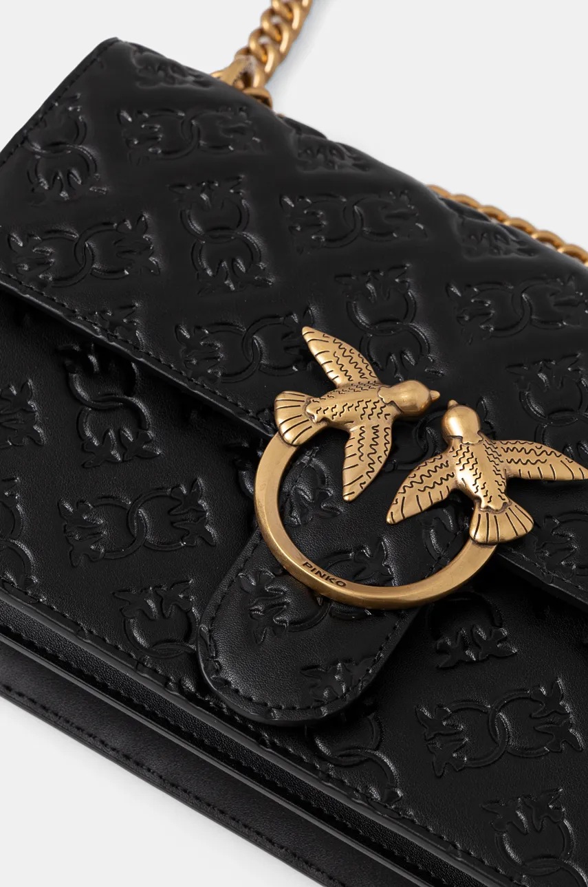 Δερμάτινη τσάντα Pinko χρώμα: μαύρο, 100941 A1YB φωτογραφία