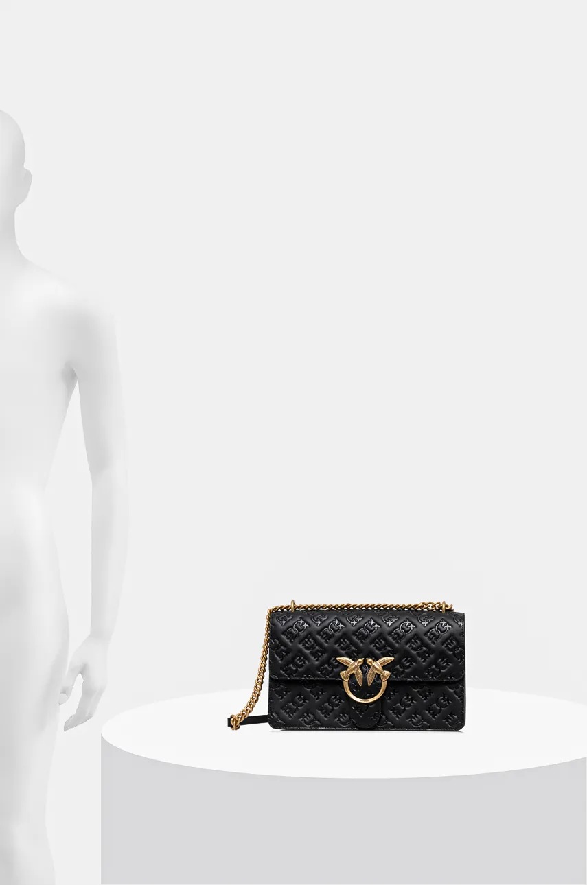 Δερμάτινη τσάντα Pinko χρώμα: μαύρο, 100941 A1YB φωτογραφία