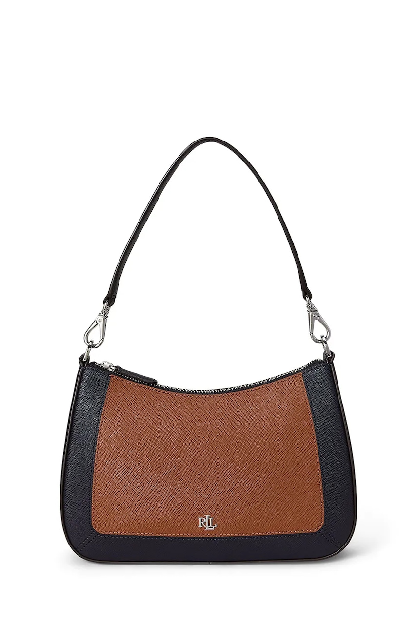 Kožená kabelka Lauren Ralph Lauren hnědá barva, 431934891