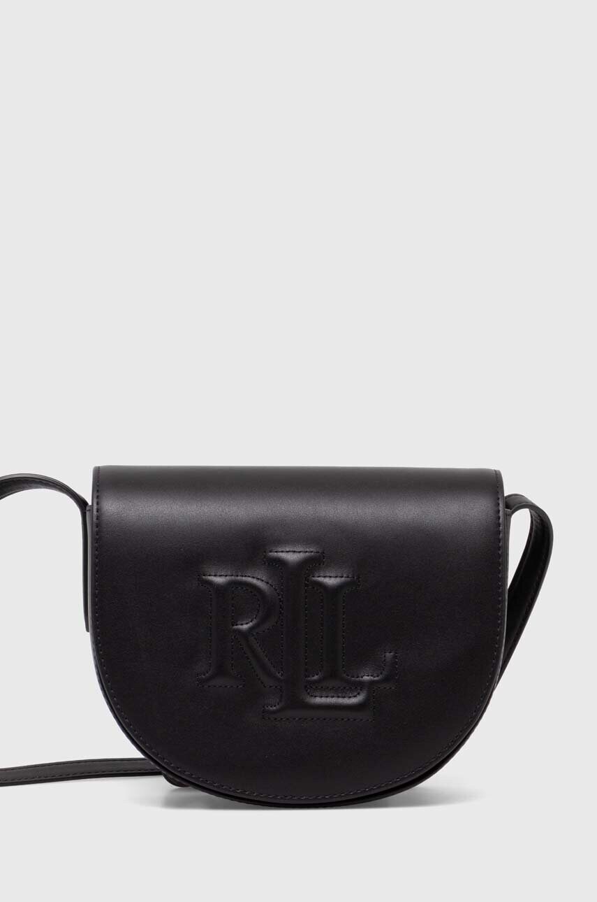 Levně Kožená kabelka Lauren Ralph Lauren černá barva, 431950130