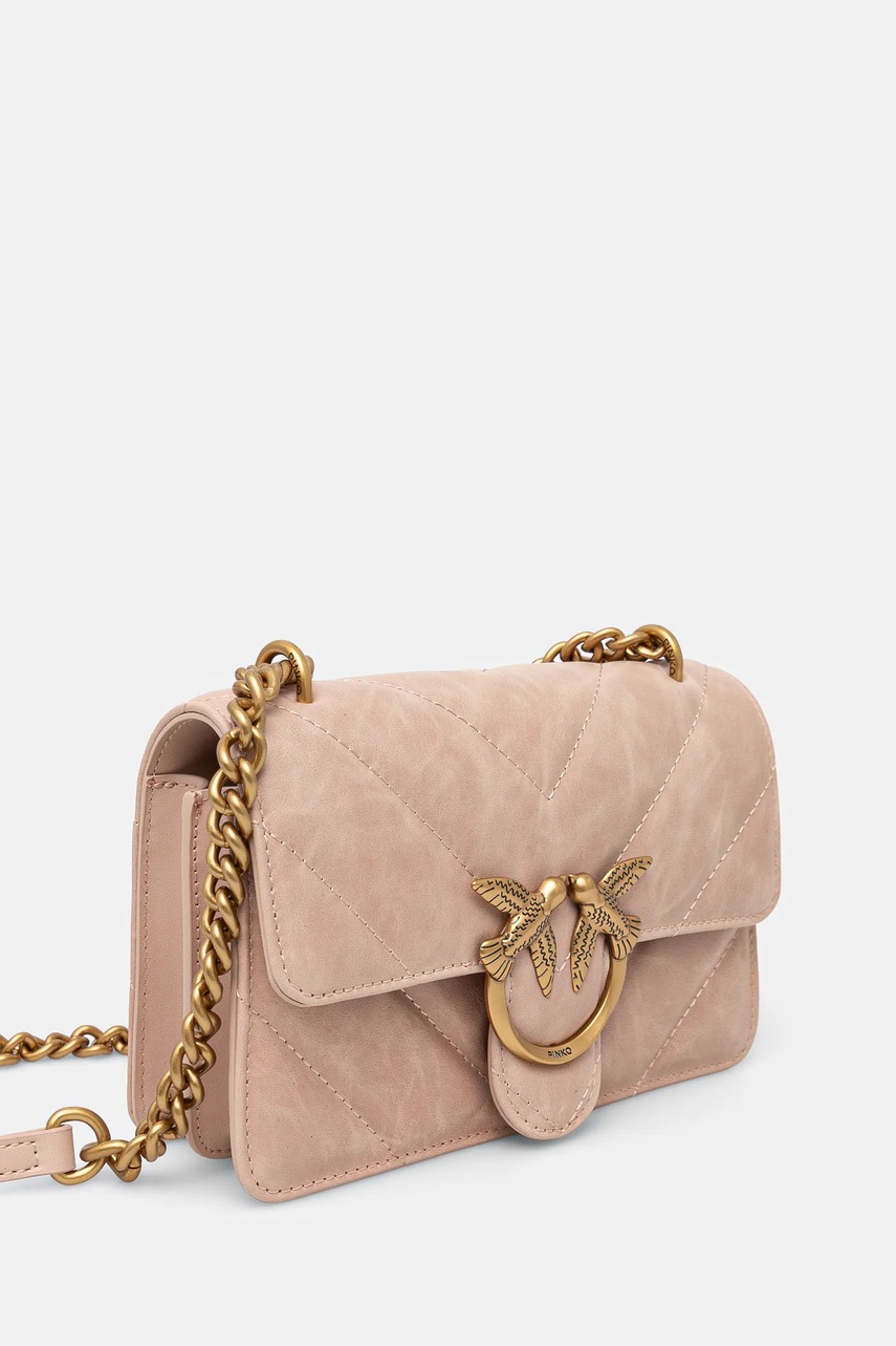 Кожаная сумочка Pinko цвет розовый 100074 A1UR Кожаная сумочка Pinko цвет розовый 100074 A1UR