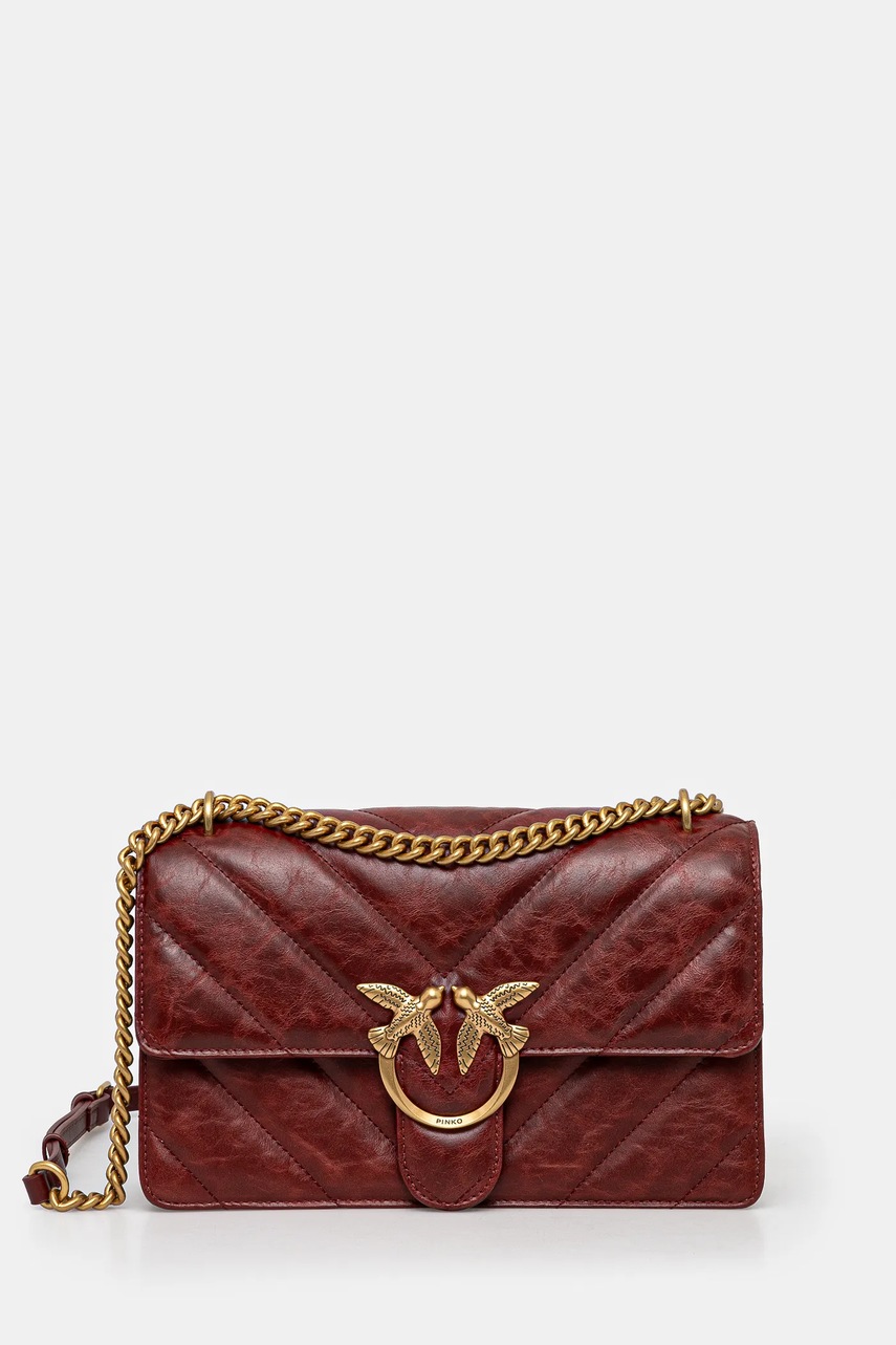 

Кожена чанта Pinko в бордо 100941 A1UR