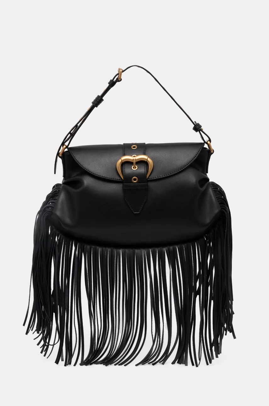 

Кожена чанта Pinko в черно 102801 A1W8, Черен