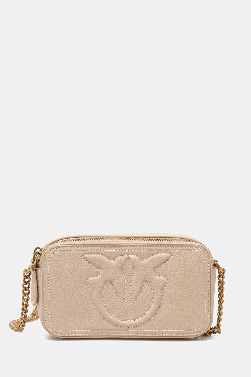 

Кожена чанта Pinko в черно 103799 A1LF, Бежов