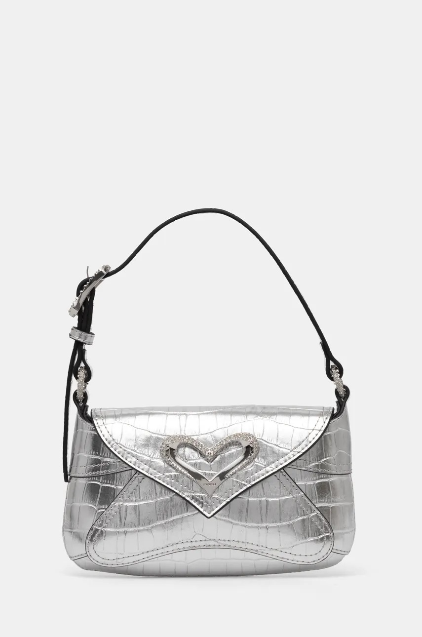 

Кожена чанта Pinko в сребристо 103764 A1W5, Сребърен