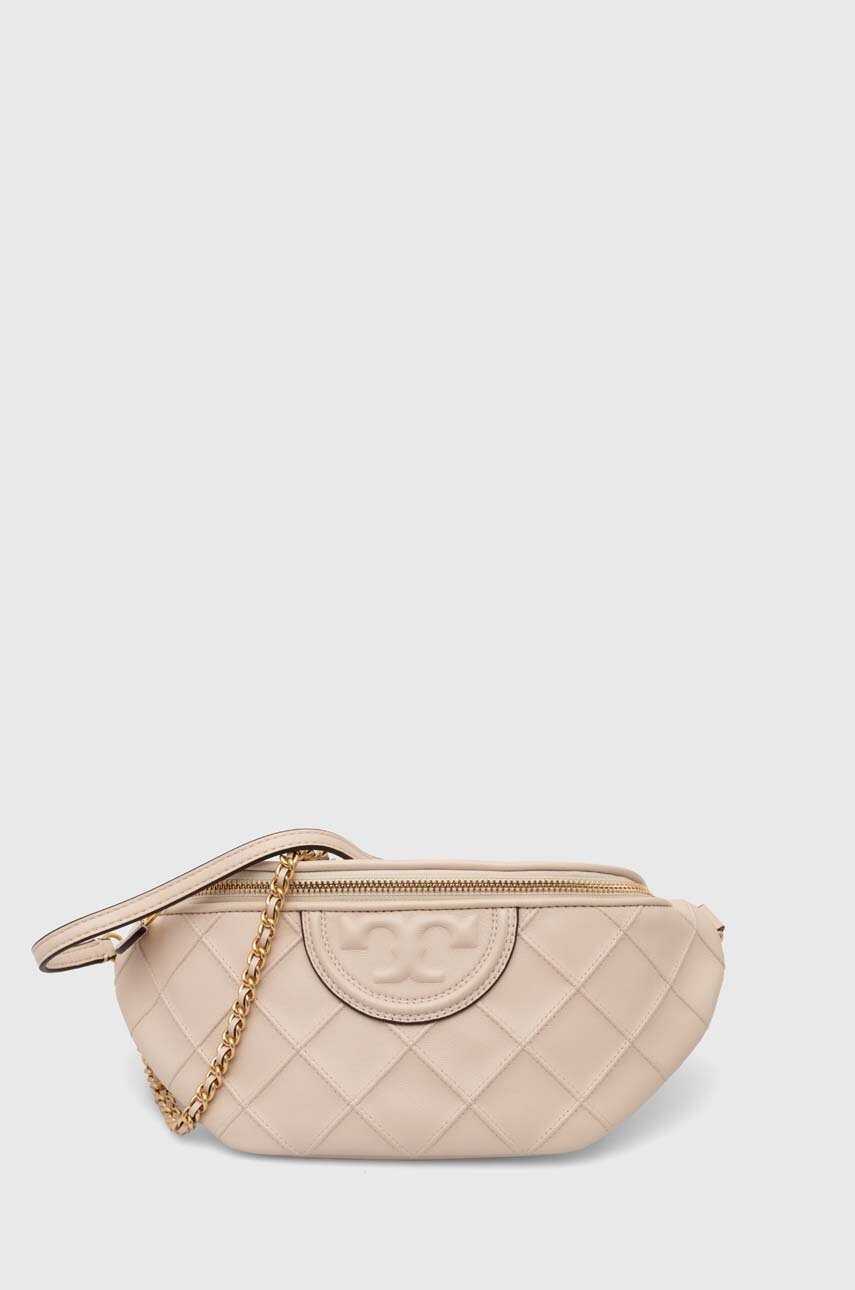 

Кожена чанта за кръст Tory Burch Fleming Soft в бежово 160132.122, Бежов