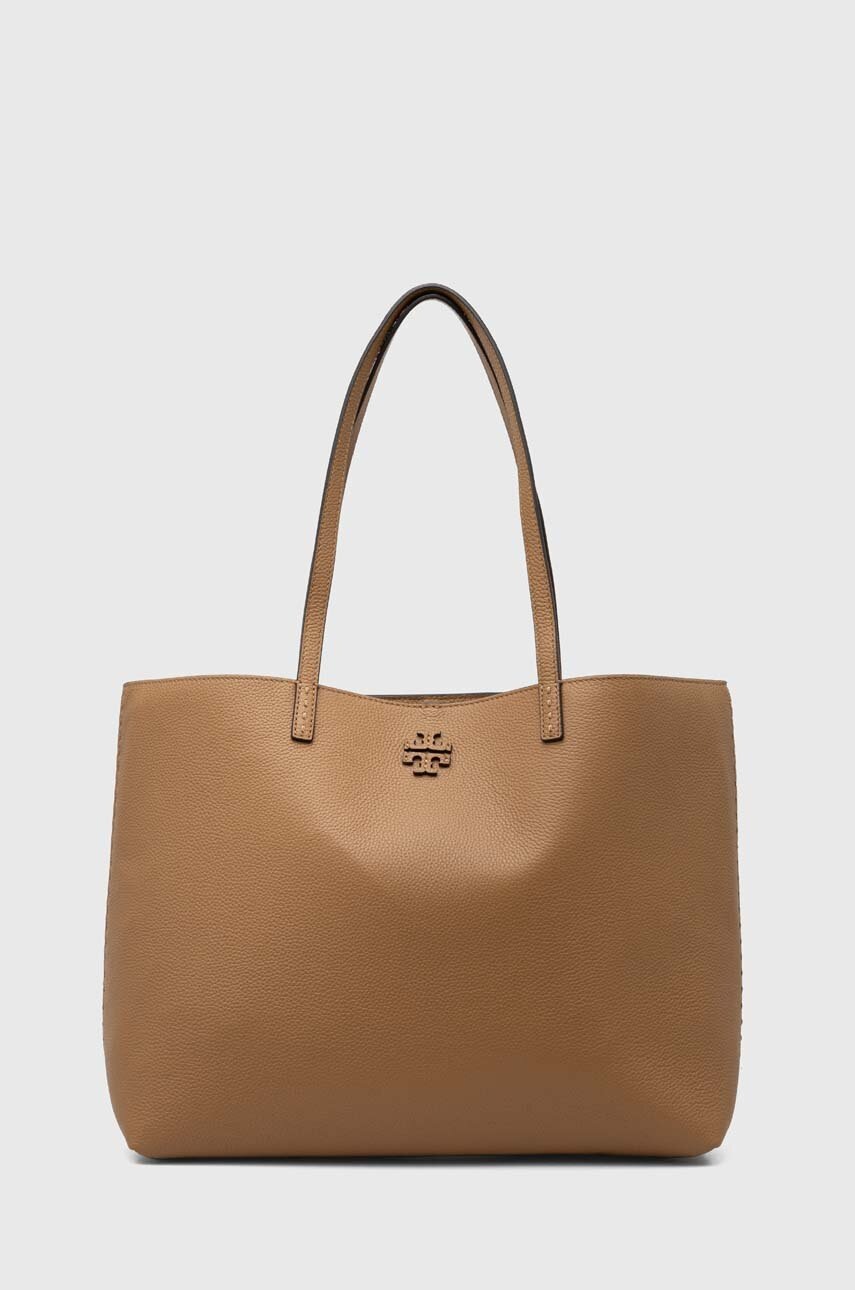 Tory Burch poseta de piele McGraw culoarea maro, 152221.227