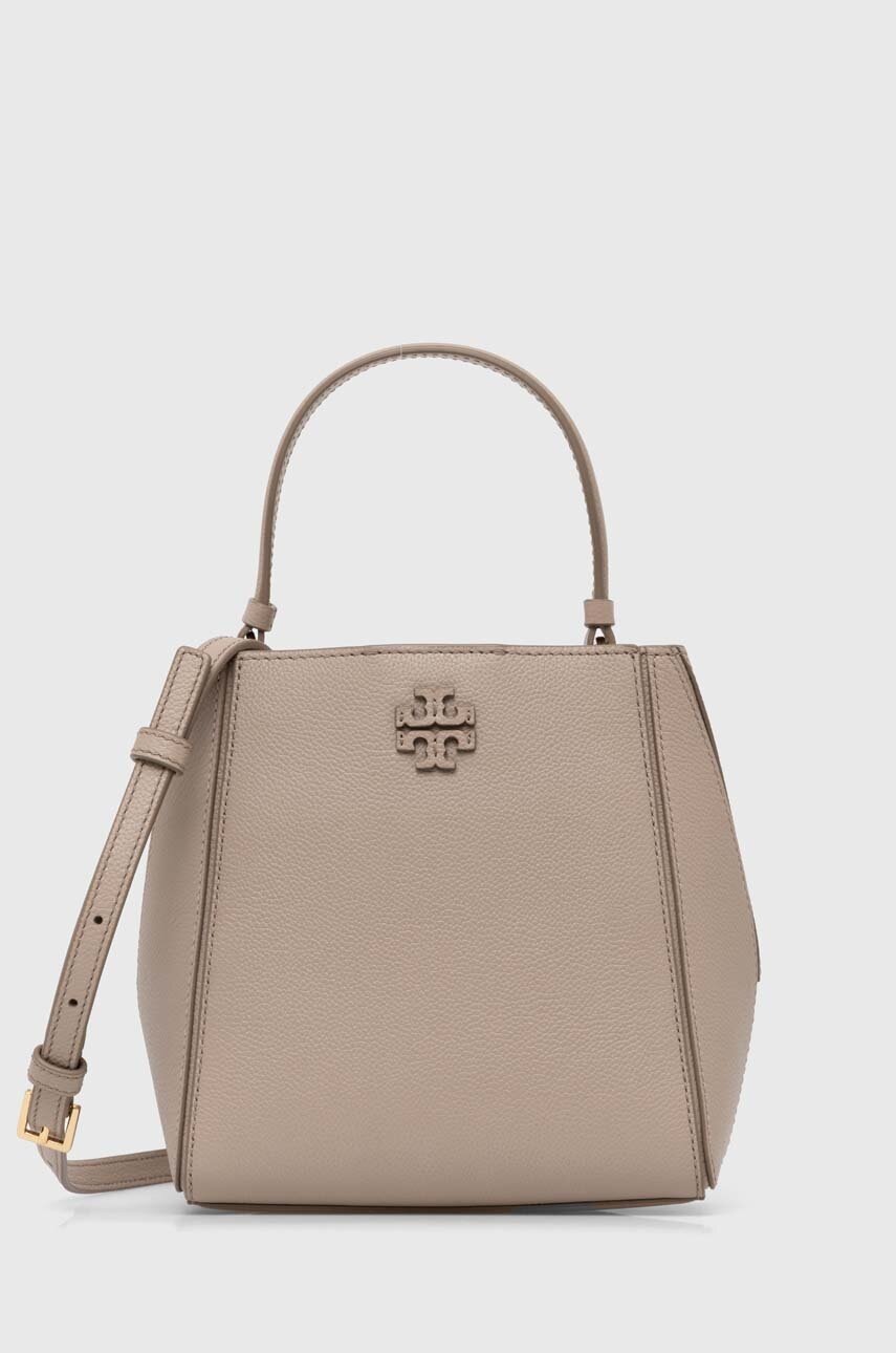 Tory Burch poseta de piele McGraw Small culoarea bej, 158500.200