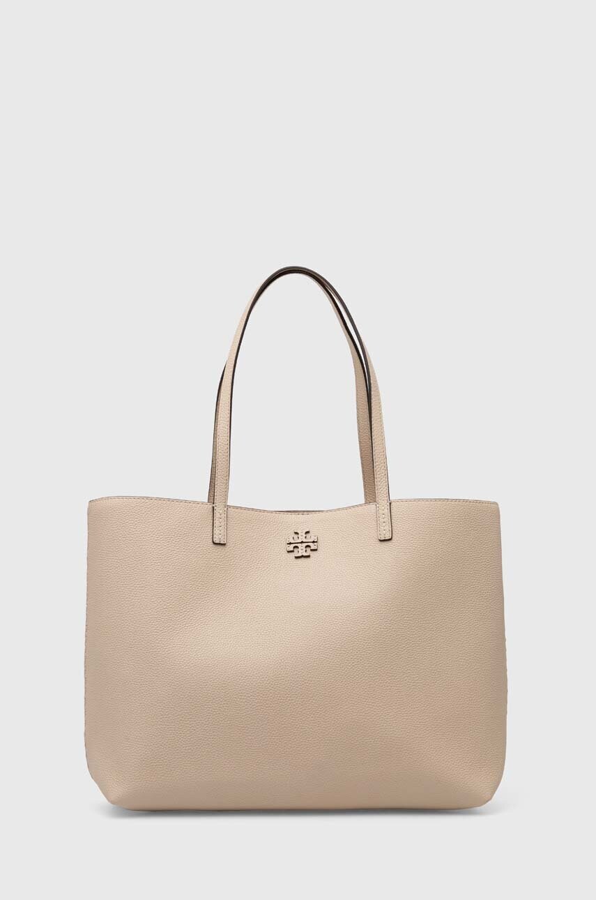 Tory Burch poseta de piele McGraw culoarea bej, 152221.724 Tory Burch poseta de piele McGraw culoarea bej, 152221.724