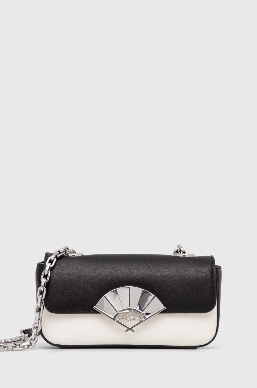 

Кожена чанта Karl Lagerfeld в черно 245W3039, Черен