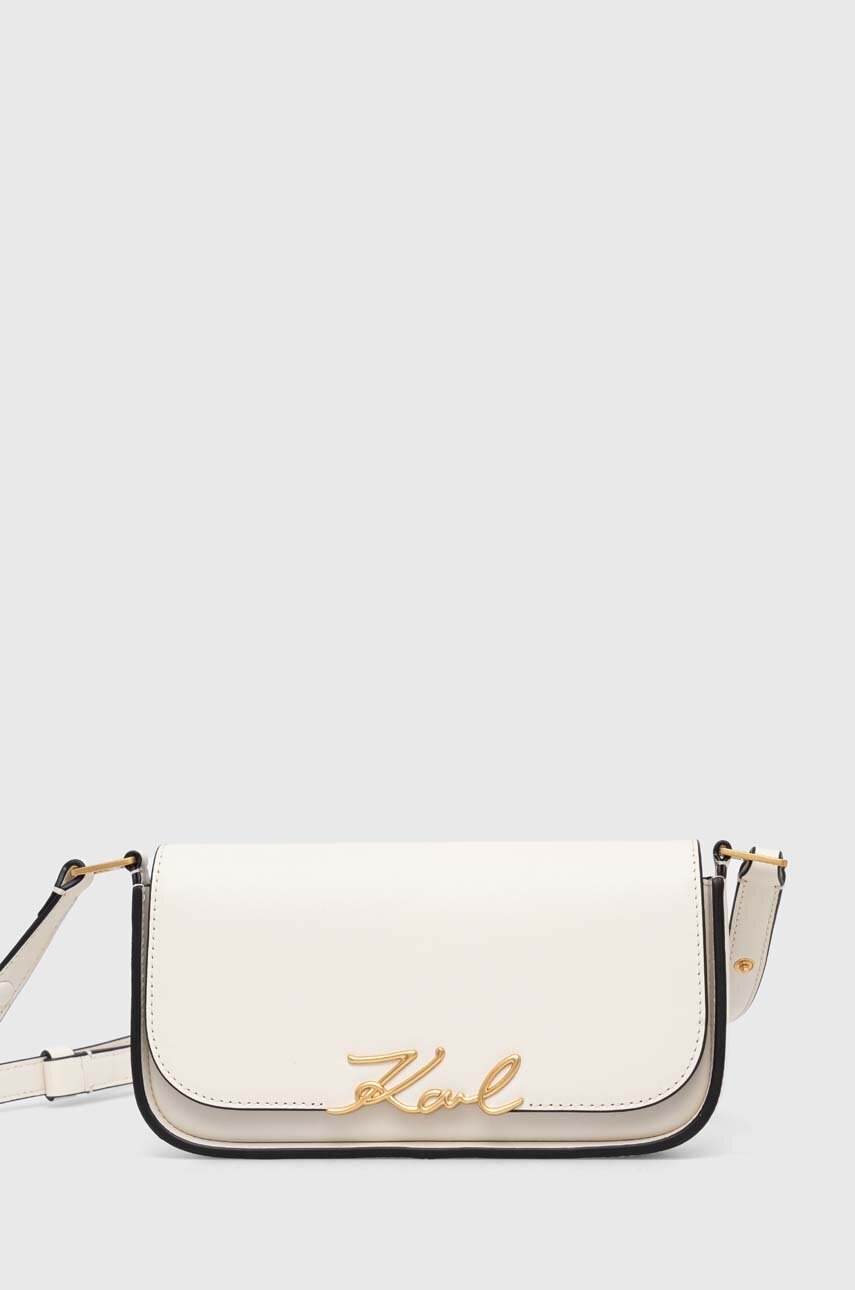 

Кожена чанта Karl Lagerfeld в бяло 245W3043, Бял
