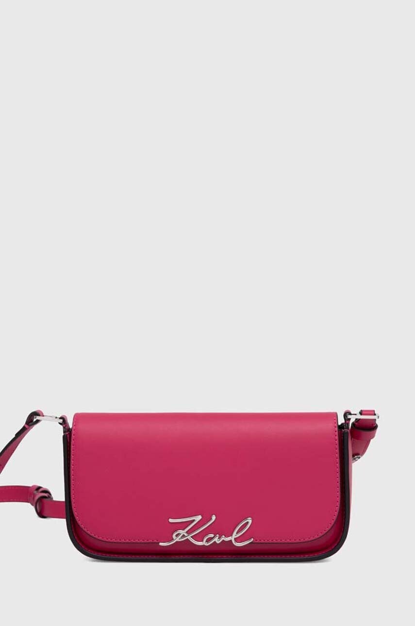 Karl Lagerfeld poseta de piele culoarea roz, 245W3043
