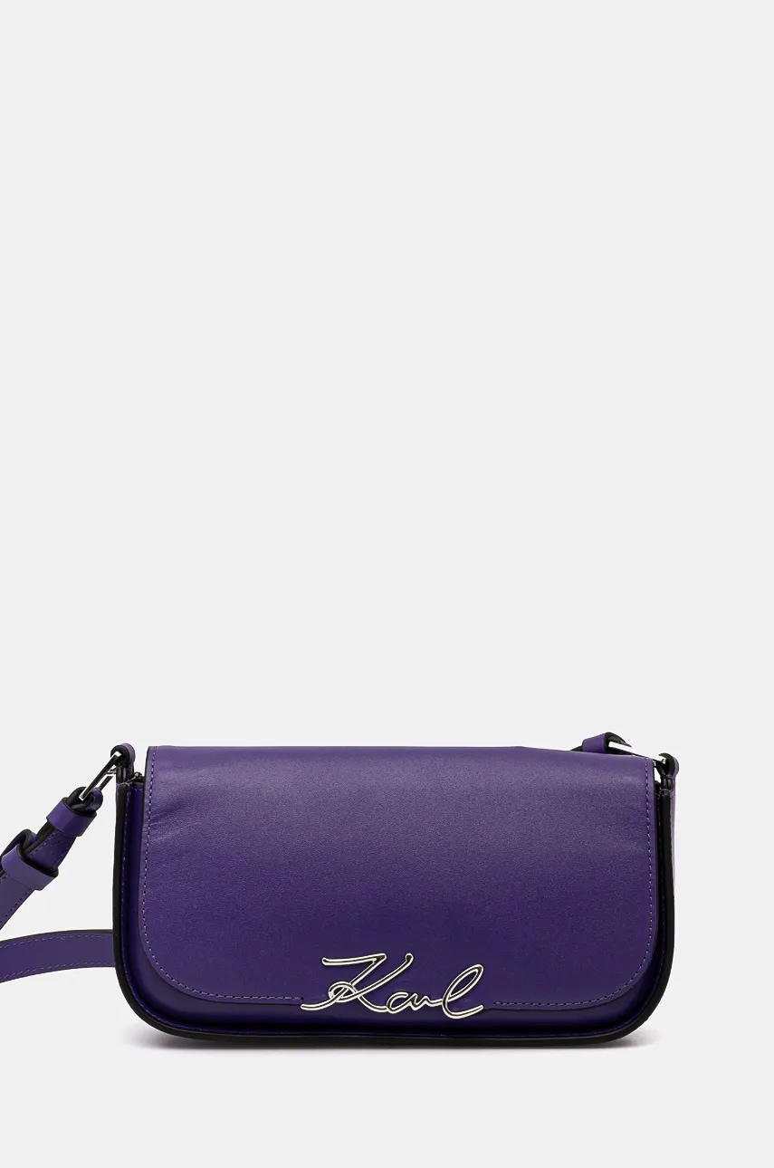 Karl Lagerfeld poseta de piele culoarea violet, 245W3043 Karl Lagerfeld poseta de piele culoarea violet, 245W3043