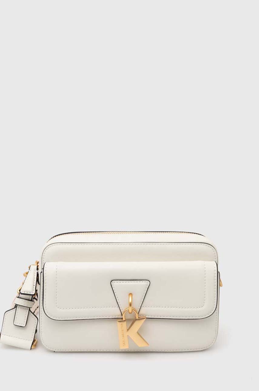 

Кожена чанта Karl Lagerfeld в бяло 245W3047, Бял
