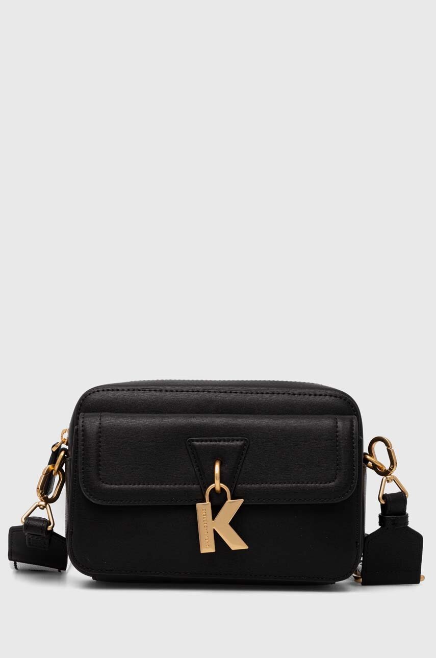 

Кожена чанта Karl Lagerfeld в черно 245W3047, Черен