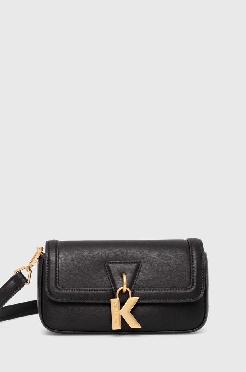 

Кожена чанта Karl Lagerfeld в черно 245W3048, Черен